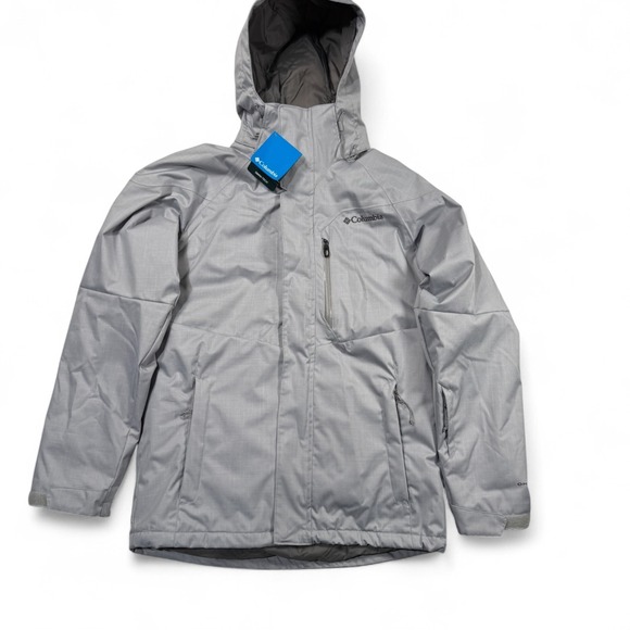 Columbia Alpine Action Ski Jacket Mens Small Gray NWT Hood Insulated Winter Coat - Picture 1 of 15